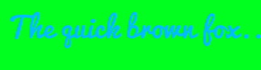 Image with Font Color 00BCFF and Background Color 00FF1E